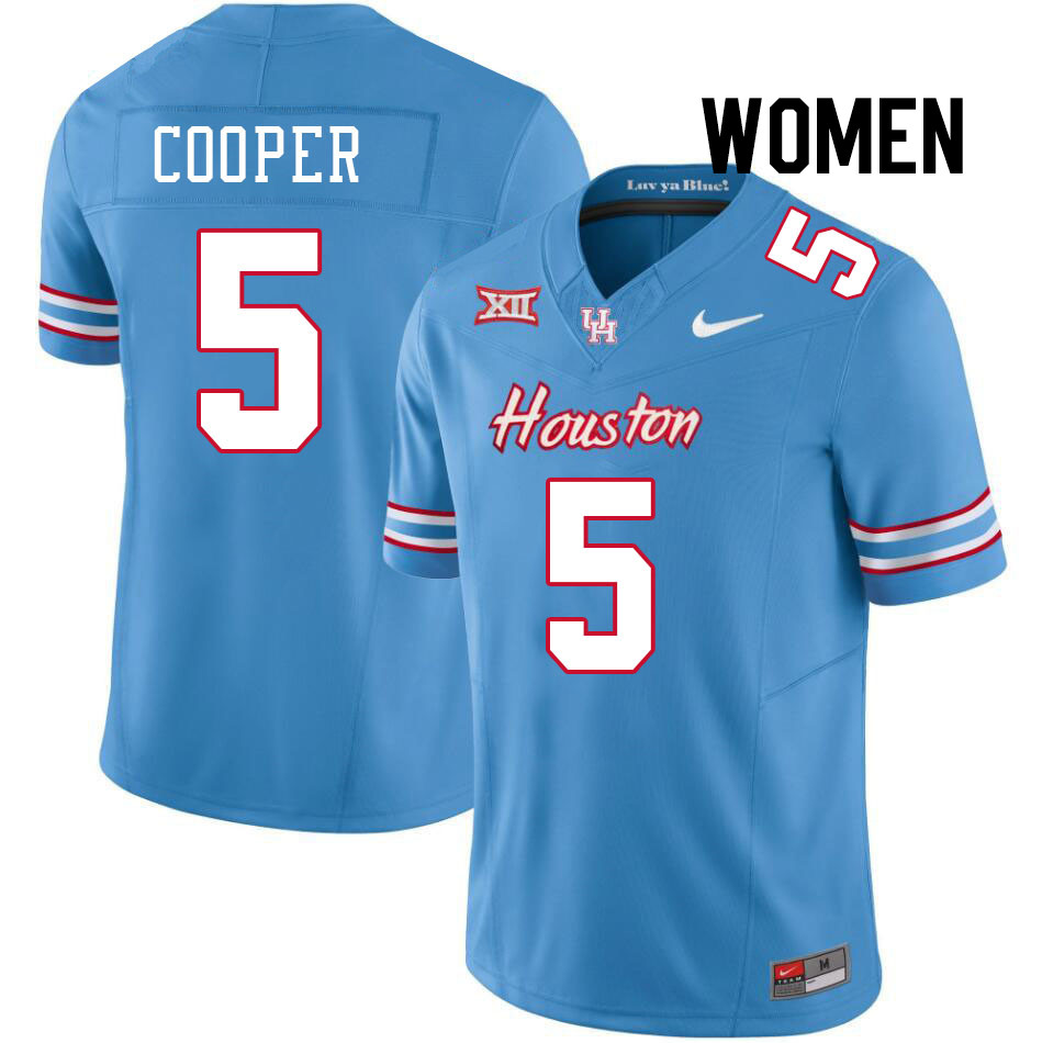 Women #5 Keith Cooper Houston Cougars College Football Jerseys Stitched-Oilers